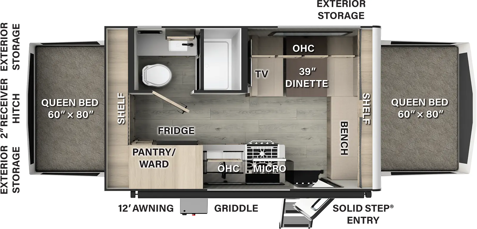 Rockwood Roo 17E Floorplan